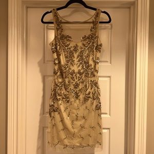 Aidan Mattox Gold Sequin Dress